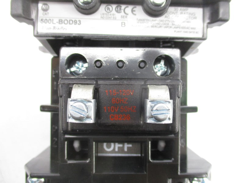 ALLEN BRADLEY 500L BOD93 SER. B 110/115-120V 30A (BR/WH) NSMP