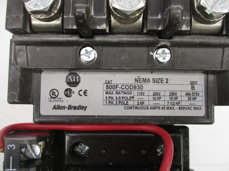 INDUSTRIAL SPARE PART 500F-COD930 SER. B 110/115-120V 45A (BR/WH) NSMP