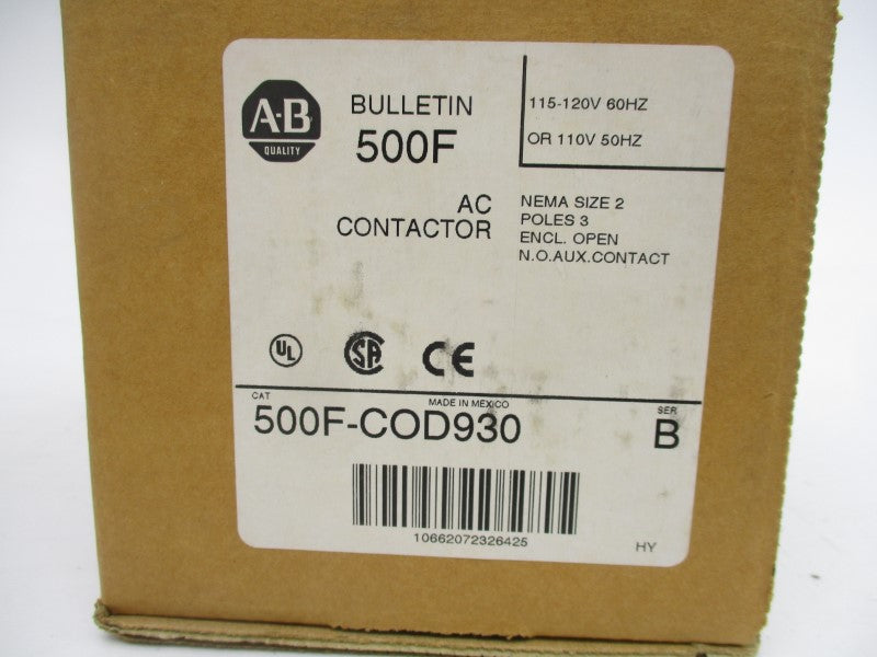 INDUSTRIAL SPARE PART 500F-COD930 SER. B 110/115-120V 45A (BR/WH) NSMP