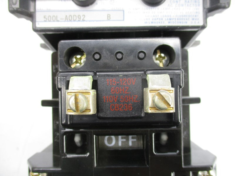 ALLEN BRADLEY 500L-AOD92 SER. B 110/115-120V 15/20A (BR/YL) NSMP
