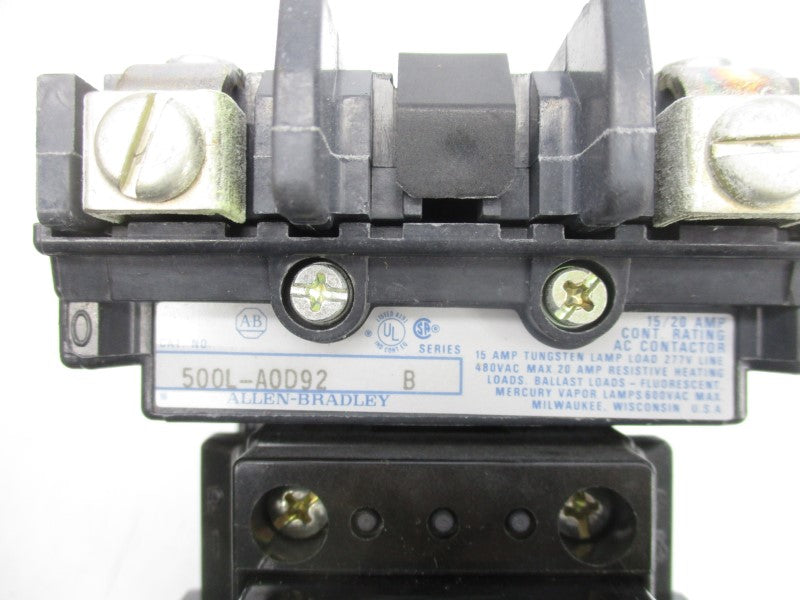 ALLEN BRADLEY 500L-AOD92 SER. B 110/115-120V 15/20A (BR/YL) NSMP