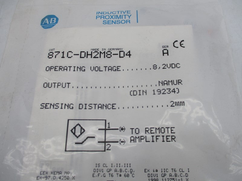 ALLEN BRADLEY 871C-DH2M8-D4 SER. A 8.2VDC NSMP