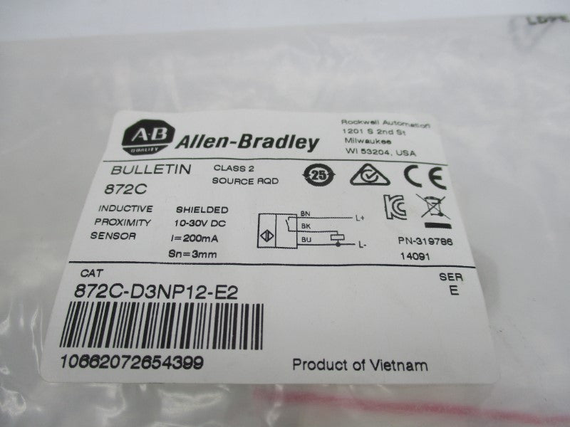 ALLEN BRADLEY 872C-D3NP12-E2 SER. E 10-30VDC (AS PICTURED) NSMP