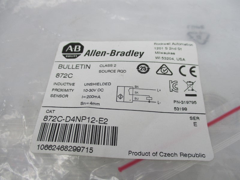 ALLEN BRADLEY 872C-D4NP12-E2 SER. E 10-30VDC (AS PICTURED) NSMP