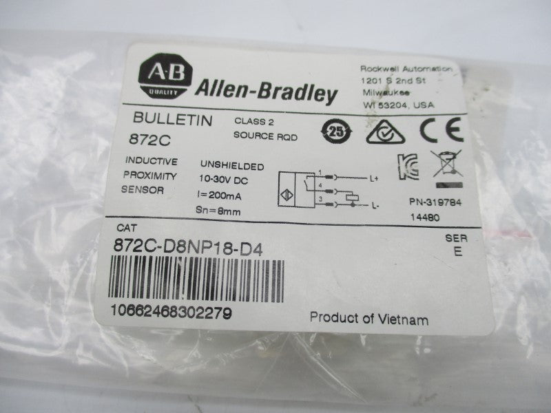 ALLEN BRADLEY 872C-D8NP18-D4 SER. E 10-30VDC (AS PICTURED) NSMP