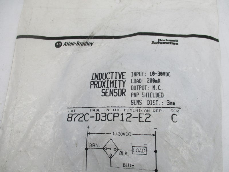 ALLEN BRADLEY 872C-D3CP12-E2 SER. C 10-30VDC NSMP