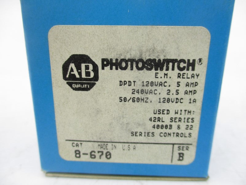 ALLEN BRADLEY 8-670 SER. B 24VDC (BL/WH) NSMP