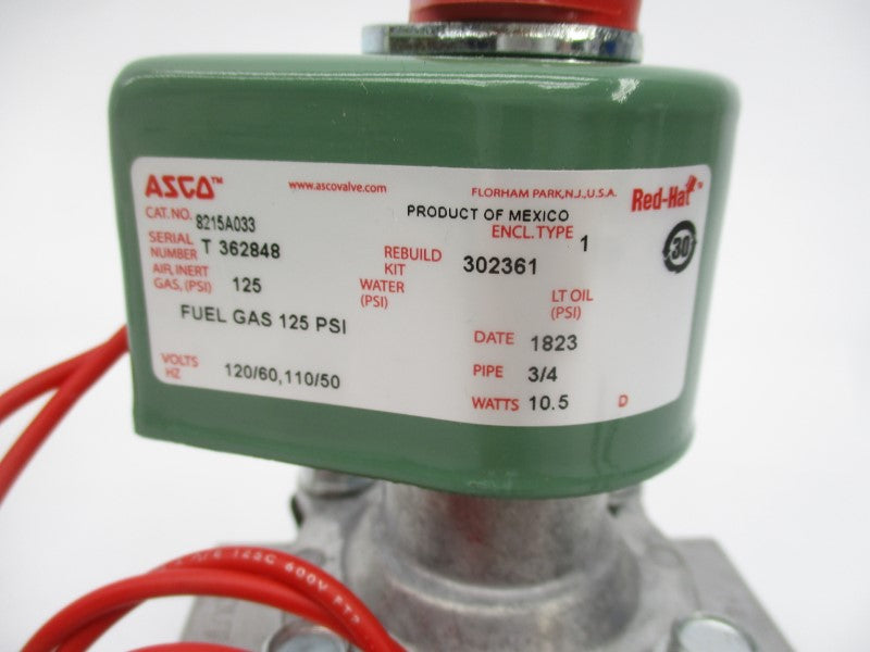 ASCO 8215A033 110/120V 125PSI 3/4" NSMP