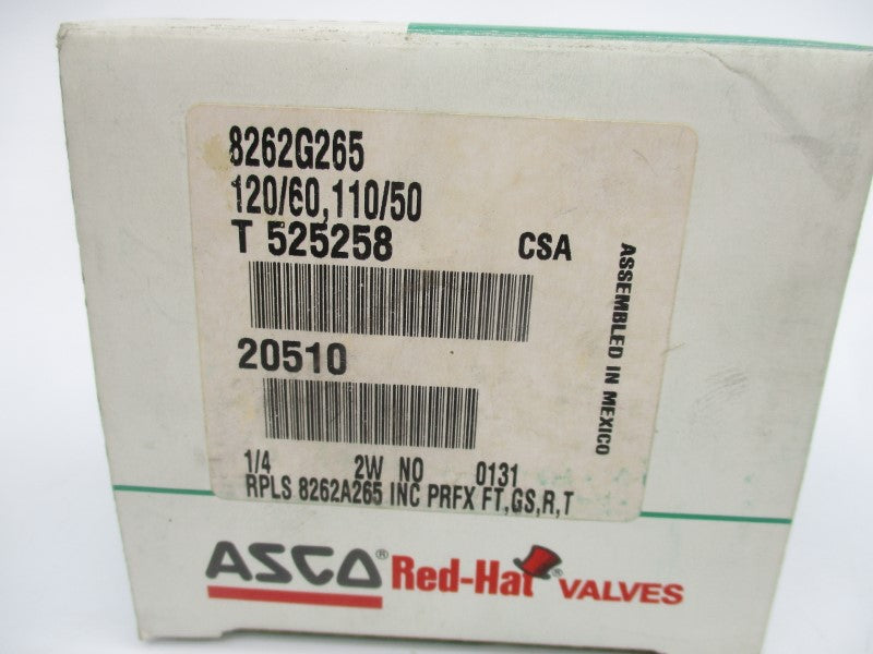 ASCO 8262G265 110/120V 25PSI 1/4" NSMP