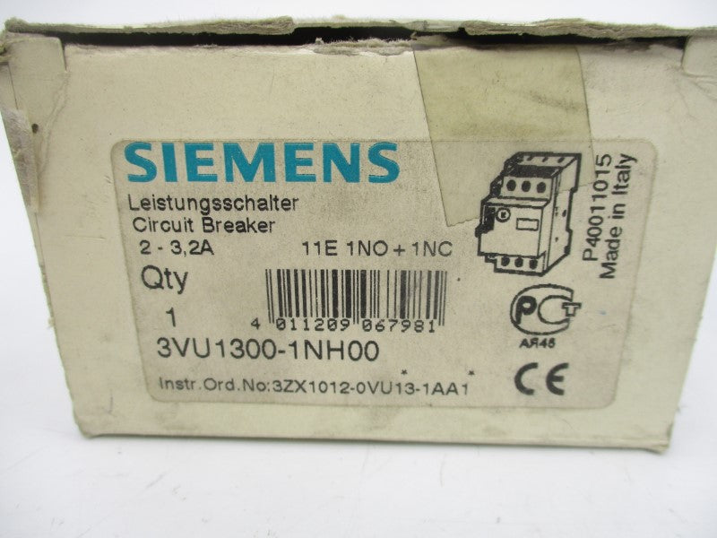 SIEMENS 3VU1300-1NH00 600VAC 2-3.2A NSMP