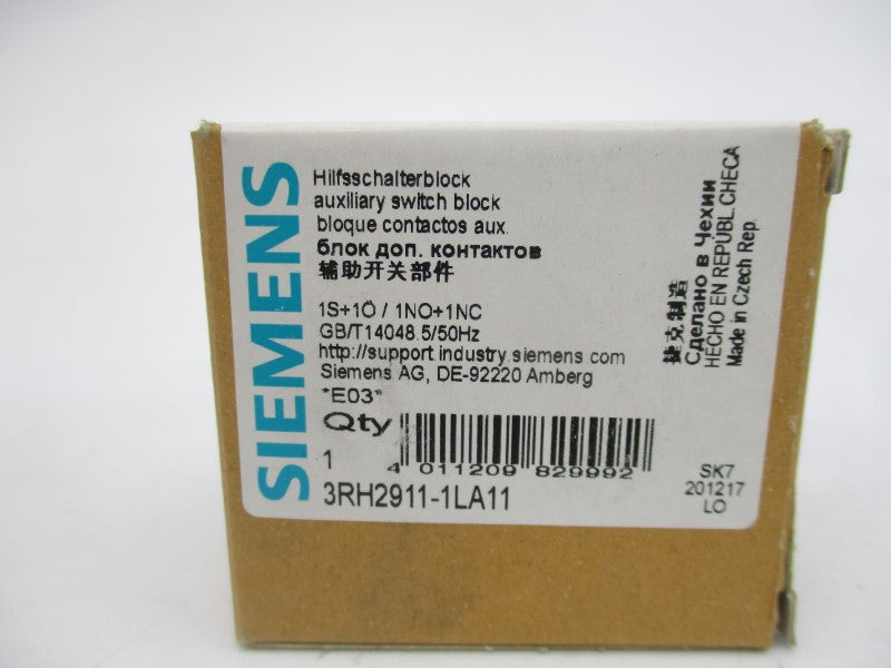 SIEMENS 3RH2911-1LA11 240V 10A NSMP