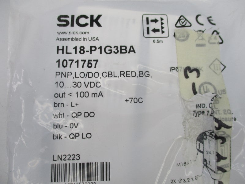 SICK HL18-P1G3BA 1071757 10-30VDC NSMP