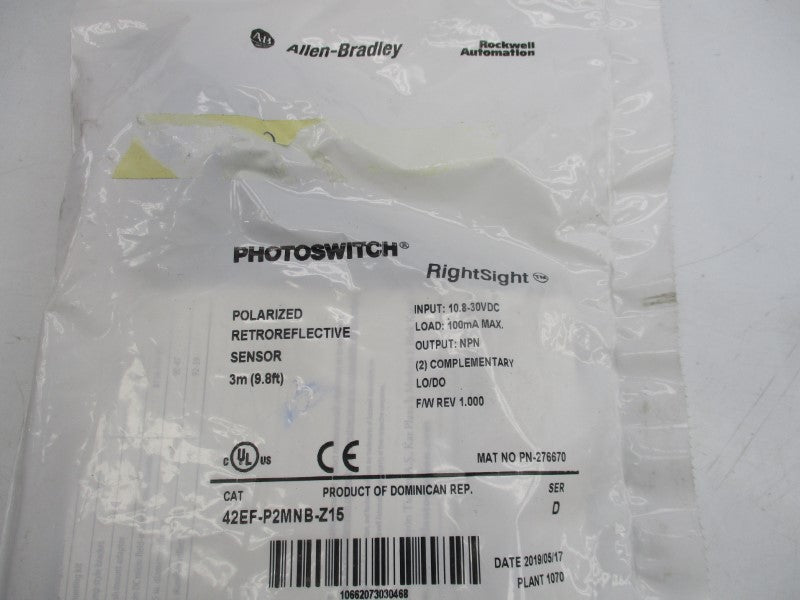 ALLEN BRADLEY 42EF-P2MNB-Z15 SER. D 11-30VDC NSMP