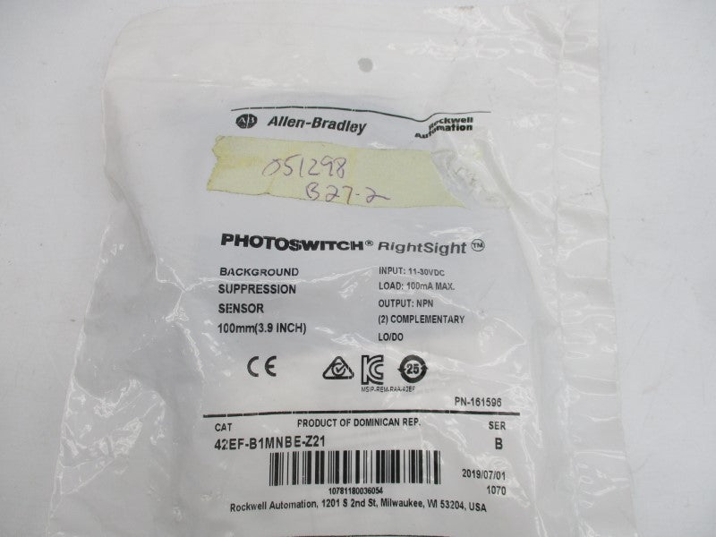 ALLEN BRADLEY 42EF-B1MNBE-Z21 SER. B 11-30VDC NSMP