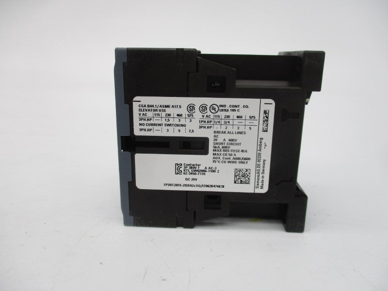 SIEMENS 3RT2015-2BB42 24VDC NSMP