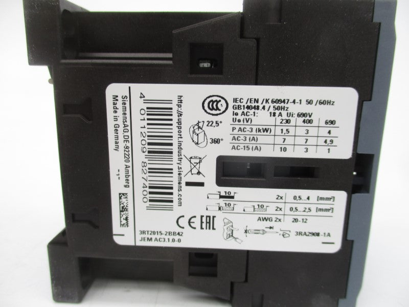 SIEMENS 3RT2015-2BB42 24VDC NSMP