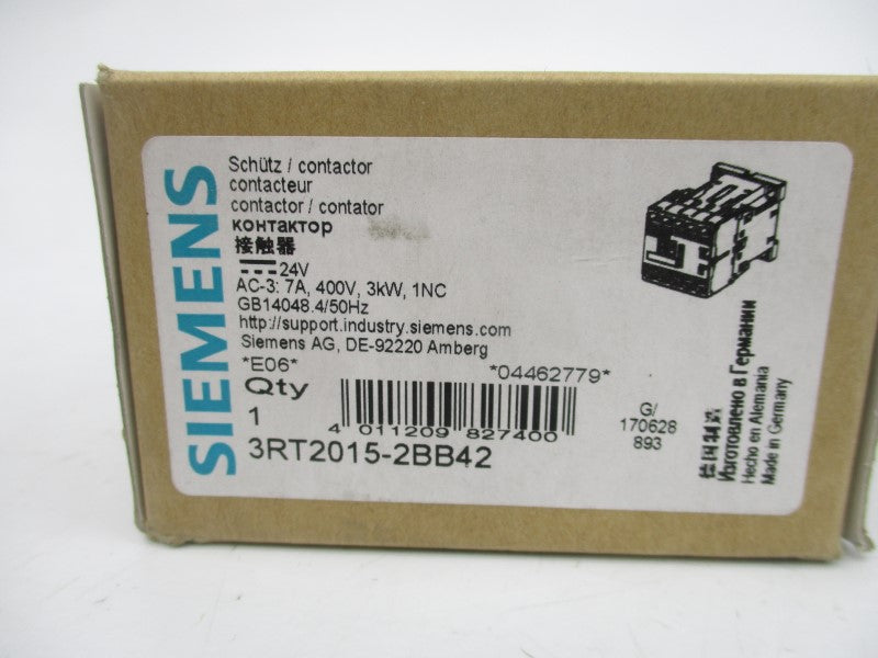 SIEMENS 3RT2015-2BB42 24VDC NSMP