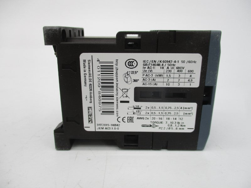 SIEMENS 3RT2015-1KB42 17-30VDC NSMP