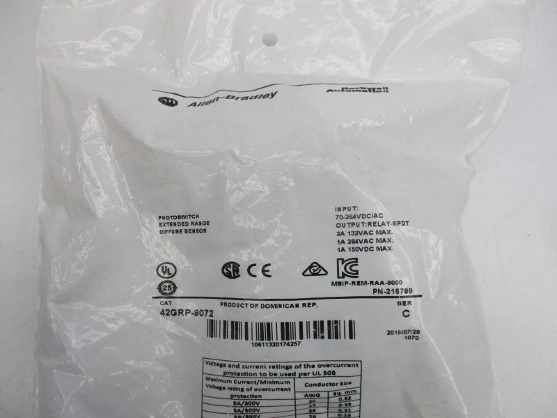 ALLEN BRADLEY 42GRP-9072 SER. C 70-264VDC/AC 1A NSMP