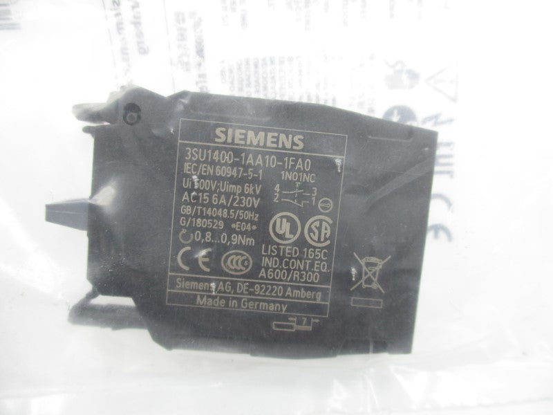 SIEMENS 3SU1400-1AA10-1FA0 230VAC 6A NSMP