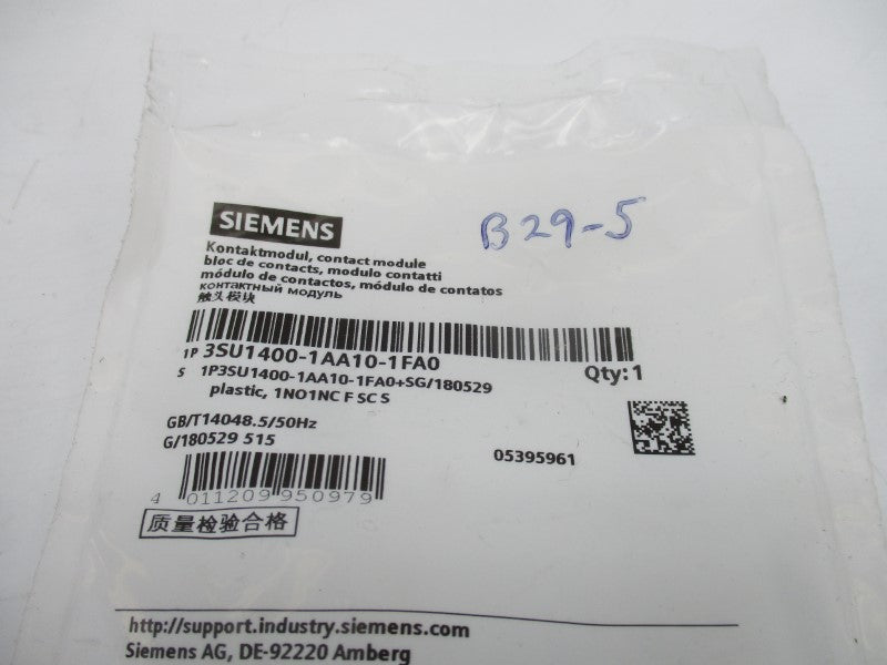 SIEMENS 3SU1400-1AA10-1FA0 230VAC 6A NSMP