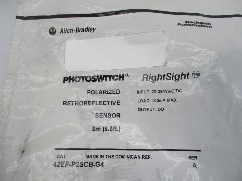 ALLEN BRADLEY 42EF-P2SCB-G4 SER. A 22-264VAC/DC NSMP