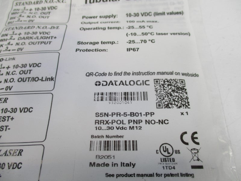 DATALOGIC S5N-PR-5-B01-PP 10-30VDC NSMP
