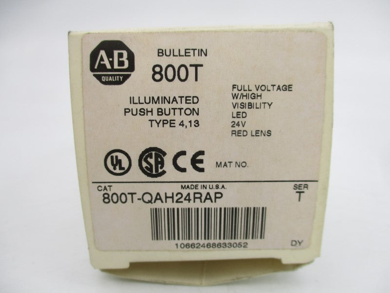 ALLEN BRADLEY 800T-QAH24RAP SER. T 24VAC/DC (WH) NSMP