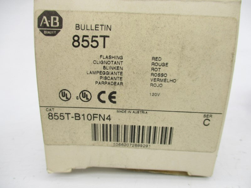 ALLEN BRADLEY 855T-B10FN4 SER. C 120VAC (NO BULB) (WH) NSMP