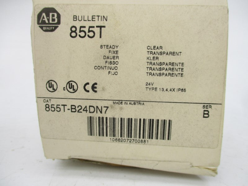 ALLEN BRADLEY 855T-B24DN7 SER. B 24VAC/DC 0.271A (WH) NSMP