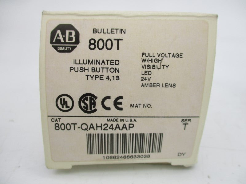 ALLEN BRADLEY 800T-QAH24AAP SER. T 24VAC/DC (WH) NSMP