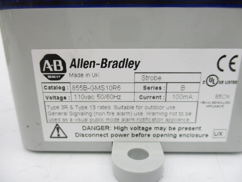 ALLEN BRADLEY 855B-GMS10R6 SER. B 110VAC (BR/WH) NSMP