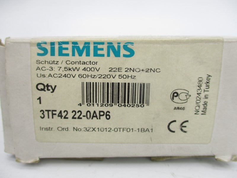 SIEMENS 3TF4222-0AP6 220/240V 30A NSMP