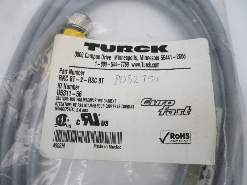 TURCK RKC8T-2-RSC8T U5311-56 60VAC 2A NSMP