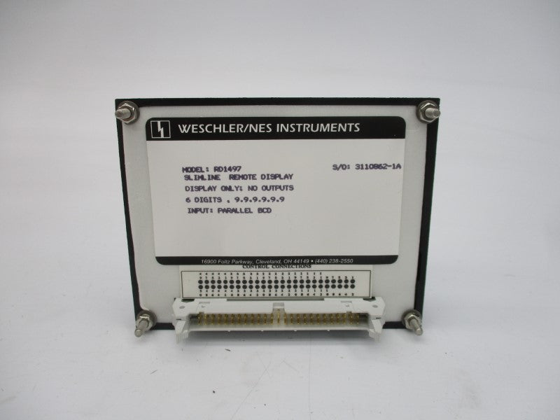 WESCHLER INSTRUMENTS RD1497 NSMP
