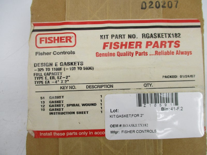 FISHER RGASKETX182 NSFS
