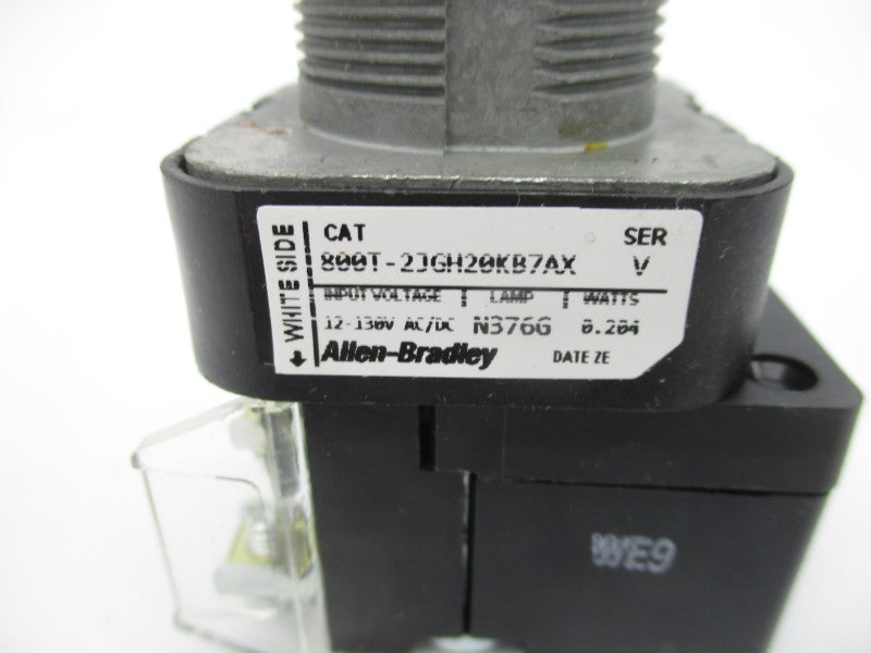 ALLEN BRADLEY 800T-2JGH20KB7AX SER. V 12-130VAC/DC (WH) NSMP