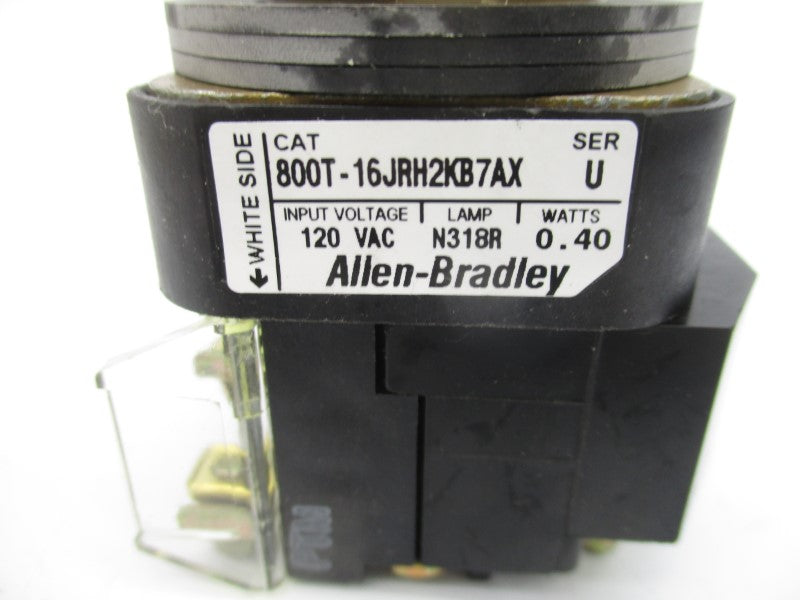 ALLEN BRADLEY 800T-16JRH2KB7AX SER. U 120VAC (WH) NSMP
