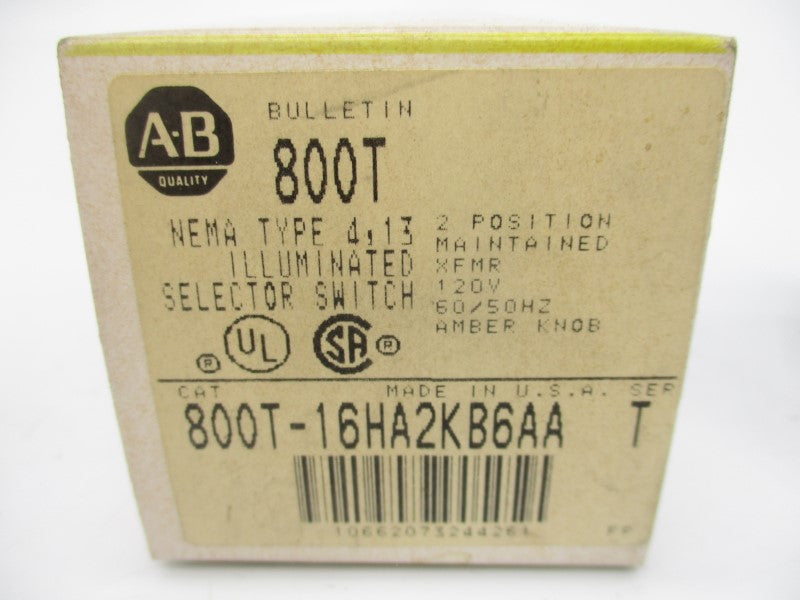 ALLEN BRADLEY 800T-16HX2KB6AA SER. T 120V (BK/YL) NSMP