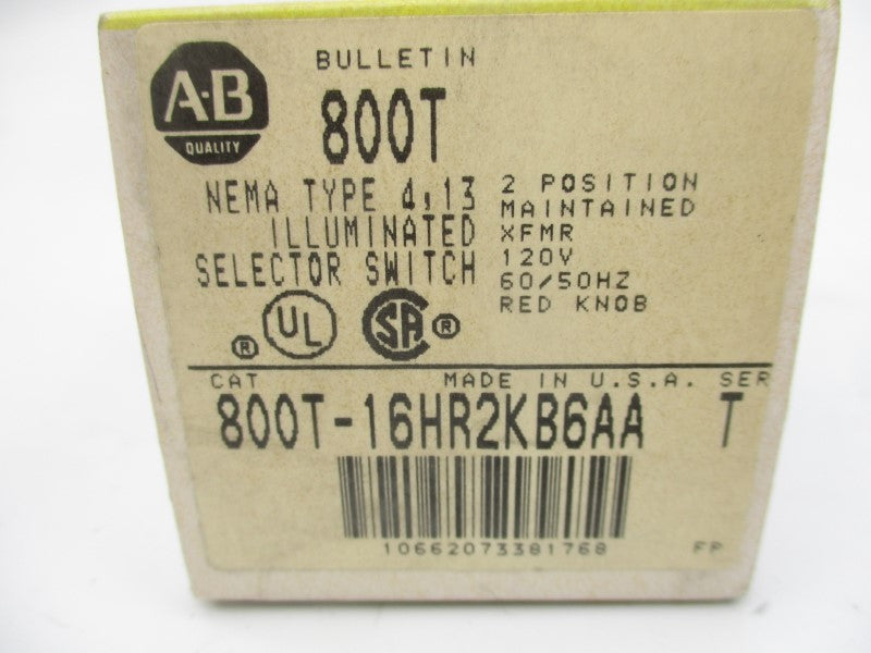 ALLEN BRADLEY 800T-16HR2KB6AA SER. T 120V (BK/YL) NSMP