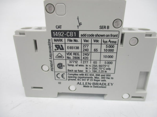 ALLEN BRADLEY 1492-CB1G005 SER. B 277VAC 0.5A (GY/BL) NSMP