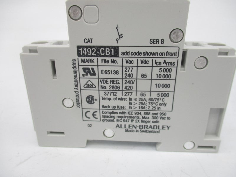 ALLEN BRADLEY 1492-CB1G005 SER. B 277VAC 0.5A (GY/BL) NSMP