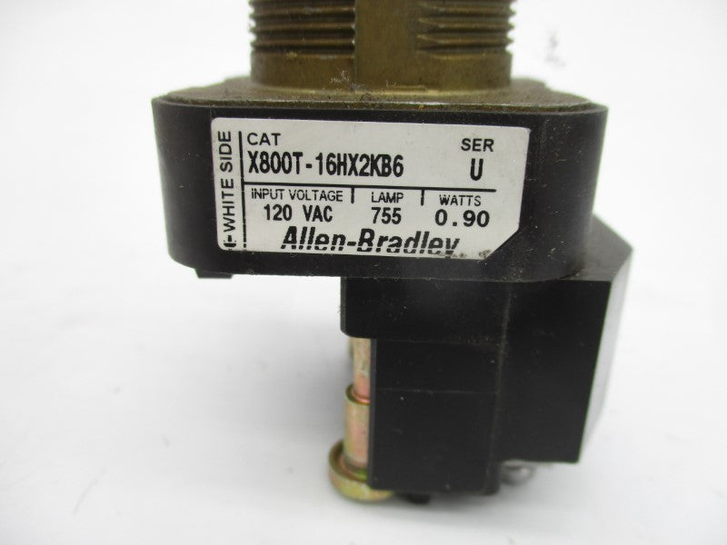 ALLEN BRADLEY 800T-16HX2KB6 SER. U 120V (GY/BL) NSMP