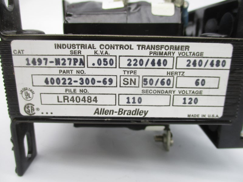 ALLEN BRADLEY 1497-N27P SER. A 220/480V (BR/WH) NSMP