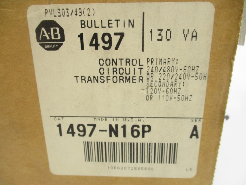 ALLEN BRADLEY 1497-N16P SER. A 220/480V (BR/WH) NSMP