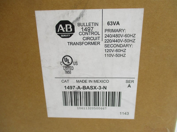 ALLEN BRADLEY 1497-A-BASX-3-N SER. A 220/480V (BR/WH) NSMP