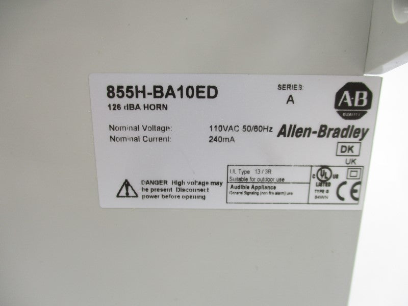 ALLEN BRADLEY 855H-BA10ED SER. A 110VAC (BR/WH) NSMP