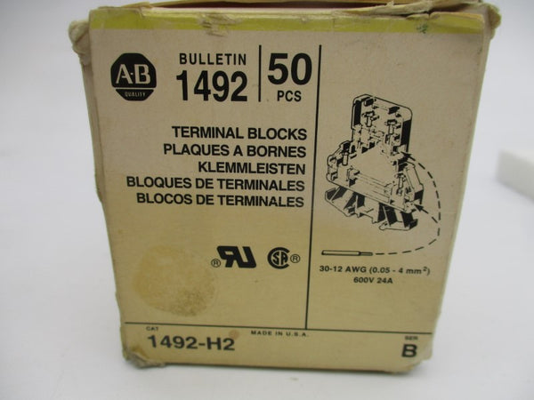 ALLEN BRADLEY 1492-H2 SER. B (PKG OF 50) (BK/YL) NSMP