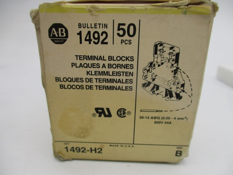 ALLEN BRADLEY 1492-H2 SER. B (PKG OF 50) (BK/YL) NSMP