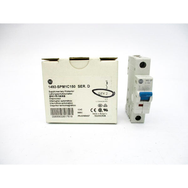 ALLEN BRADLEY 1492-SPM1C150 SER. D 277VAC 15A (PKG OF 2) NSMP